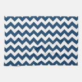 Navy zigzag, Navy Chevron, Geometrisch patroon Theedoek (Horizontaal)