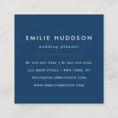 Navy zigzag, Navy Chevron, Geometrisch patroon Vierkante Visitekaartje (Achterkant)