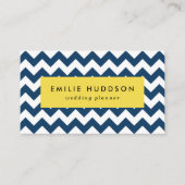 Navy zigzag, Navy Chevron, Geometrisch patroon Visitekaartje (Voorkant)