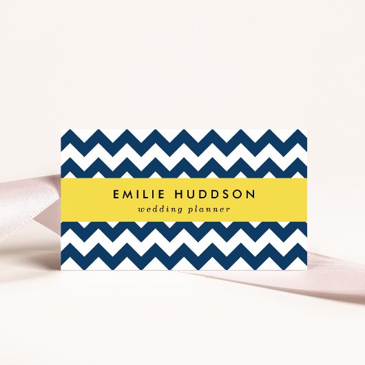 Navy zigzag, Navy Chevron, Geometrisch patroon Visitekaartje