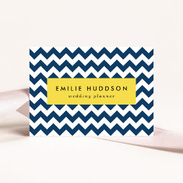 Navy zigzag, Navy Chevron, Geometrisch patroon Visitekaartje