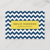 Navy zigzag, Navy Chevron, Geometrisch patroon Visitekaartje (Voorkant)
