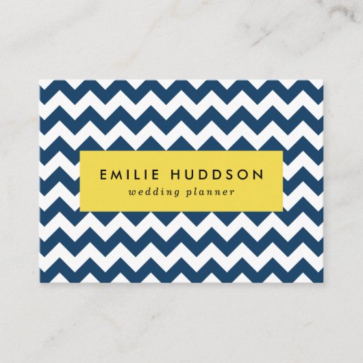Navy zigzag, Navy Chevron, Geometrisch patroon Visitekaartje (Voorkant)