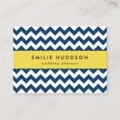 Navy zigzag, Navy Chevron, Geometrisch patroon Visitekaartje (Voorkant)