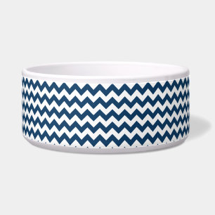 Navy zigzag, Navy Chevron, Geometrisch patroon Voerbakje