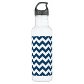 Navy zigzag, Navy Chevron, Geometrisch patroon Waterfles (Voorkant)