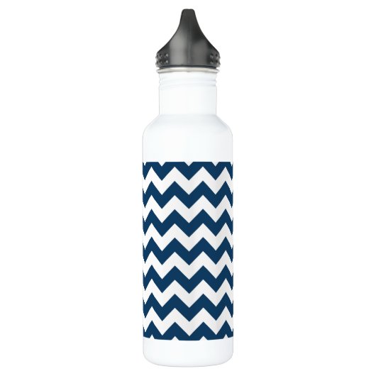 Navy zigzag, Navy Chevron, Geometrisch patroon Waterfles (Links)