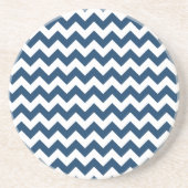 Navy zigzag, Navy Chevron, Geometrisch patroon Zandsteen Onderzetter (Voorkant)