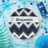 Navy zigzag upsherin bord (Feest)