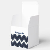 Navy zigzag upsherin gunstbox Met naam Bedankdoosjes (Geopend)
