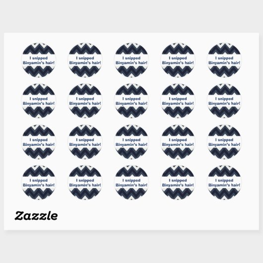 Navy zigzag upsherin sticker (Vel)