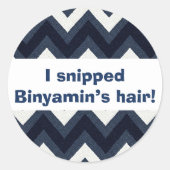 Navy zigzag upsherin sticker (Voorkant)