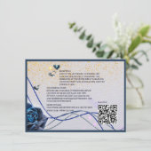 Navy Zilver Goud Enclosure Inzetstuk C met QR-code Informatiekaartje (Staand voorkant)