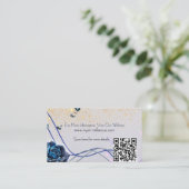 Navy Zilver Goud Enclosurekaart met QR-code Informatiekaartje (Staand voorkant)