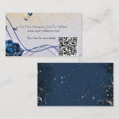Navy Zilver Goud Enclosurekaart met QR-code Informatiekaartje (Voorkant / Achterkant)