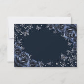 Navy Zilver Quinceanera Bedankkaart (Achterkant)