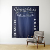 Navy & Zilver Verloop Foto Achtergrond Bewerkbaar Wandkleed (In situ)