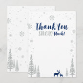 Navy & Zilver Winter Wonderland Bedankkaart (Voorkant / Achterkant)