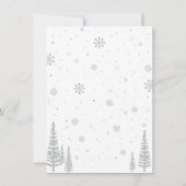 Navy & Zilver Winter Wonderland Bedankkaart (Achterkant)