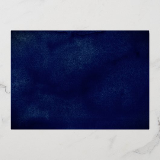 Navy zilveren vlinderjurk Quinceanera Folie Uitnodiging (Achterkant)