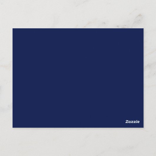 Navy, Zilvergrijs Bloemen Tafel Nummer Briefkaart (Achterkant)