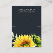 NAVY ZONNEBLOEM HERFST KETTING OORBEL DISPLAY KAAR VISITEKAARTJE (Voorkant)