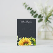 NAVY ZONNEBLOEM HERFST KETTING OORBEL DISPLAY KAAR VISITEKAARTJE (Staand voorkant)