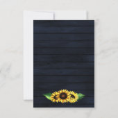 Navy Zonnebloemen Schuur hout landelijke chique br RSVP Kaartje (Achterkant)