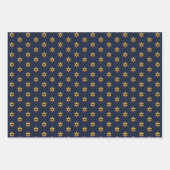 Navy zwart en wit Chanoeka Golden David Star Inpakpapier Vel (Voorkant 3)