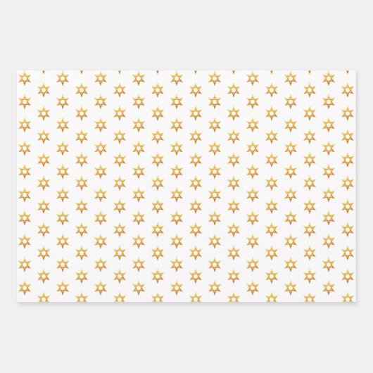 Navy zwart en wit Chanoeka Golden David Star Inpakpapier Vel (Voorkant 2)