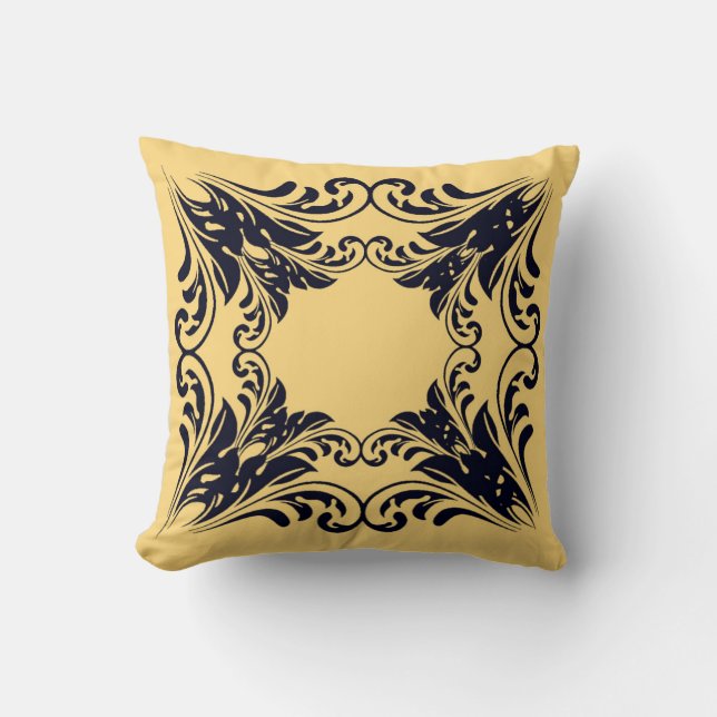 Navy Zwart Omkeerbaar Sierkussen (Voorkant)