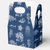 Navyblauw Aquarel Oceaan Zee Dieren  Bedankdoosjes (Geopend)