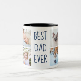 Navyblauw | Beste Papa Ooit Aangepaste Fotobeker Tweekleurige Koffiemok