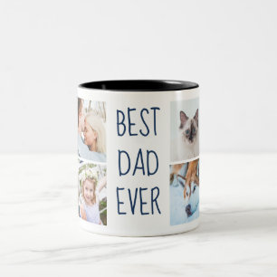 Navyblauw   Beste Papa Ooit Aangepaste Fotobeker Tweekleurige Koffiemok