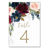 Navyblauw Bourgondiërood Roze Roze Zilver Goud Tro Kaart (Achterkant)