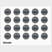 Navyblauw & Bronzen Pootafdruk Schoolbord Afstudee Ronde Sticker (Vel)