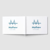 Navyblauw bruidsjonker naam letter datum mannelijk gastenboek (Volledig)