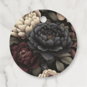 Navyblauw & Burgundy Bloemige Stemming Bedankjes Labels (Achterkant)