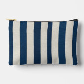  Navyblauw en Crème Verticale Streep Naadloos  Etui (Voorkant)
