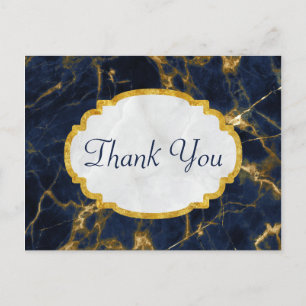 Navyblauw en goud marmeren moderne stijlvolle beda briefkaart