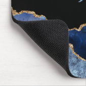 Navyblauw en gouden agaat monogram muismat (Hoek)