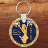 Navyblauw en Gouden Cheerleader Sleutelhanger Chee (Achterkant)