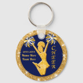 Navyblauw en Gouden Cheerleader Sleutelhanger Chee (Achterkant)