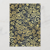 Navyblauw en gouden chic luxe donkere winterhuweli informatiekaartje (Achterkant)