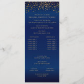 Navyblauw en Gouden Confetti Stippen - Progam Programmakaart (Achterkant)