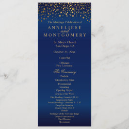Navyblauw en Gouden Confetti Stippen - Progam Programmakaart
