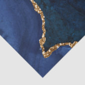Navyblauw en gouden namaak glinsterende agaat tissuepapier (Detail)