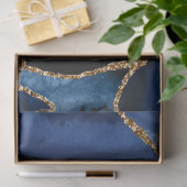 Navyblauw en gouden namaak glitters agaat tissuepapier (Geschenk)