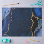 Navyblauw en gouden nep glitters agaat tissuepapier (Craft)