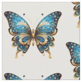 Navyblauw en gouden vlindernaadloos patroon stof (Close Up)